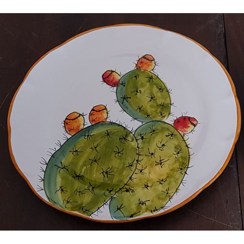 Platos de línea de nopal. Cerámica Vietri. Disponibles fondos, tops, fruta/postre o manteles individuales.