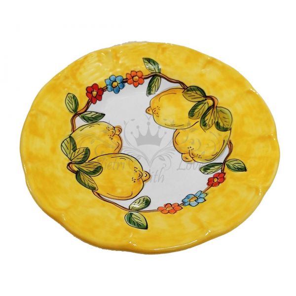 Piatto linea Limoni e Fiori. Ceramica di vietri. disponibili fondi, piani, frutta/dolce o sottopiatto