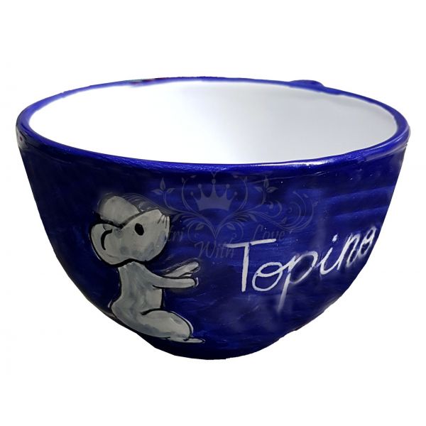 Tazza latte con decoro Alici in ceramica di Vietri < SolimeneArt